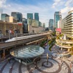 Train approaches Tokyo station